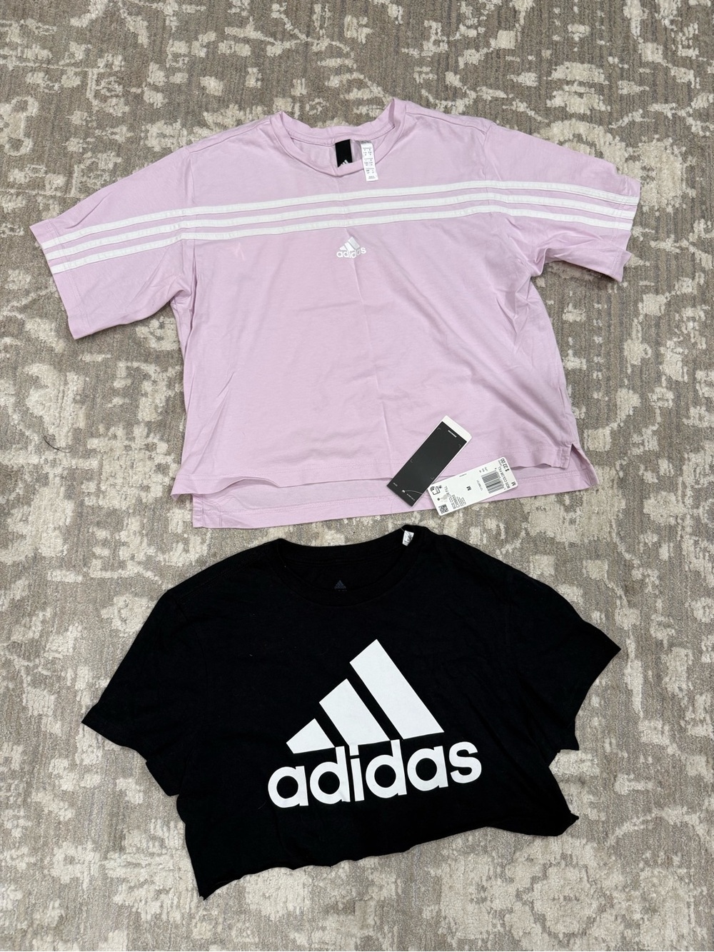 Adidas crop top tees size medium/small